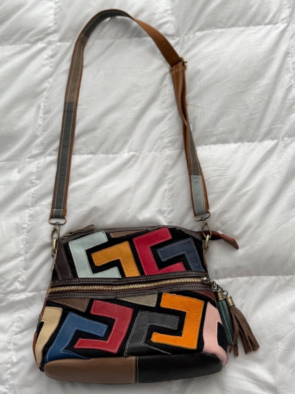 Multicolor Patchwork Crossbody Bag